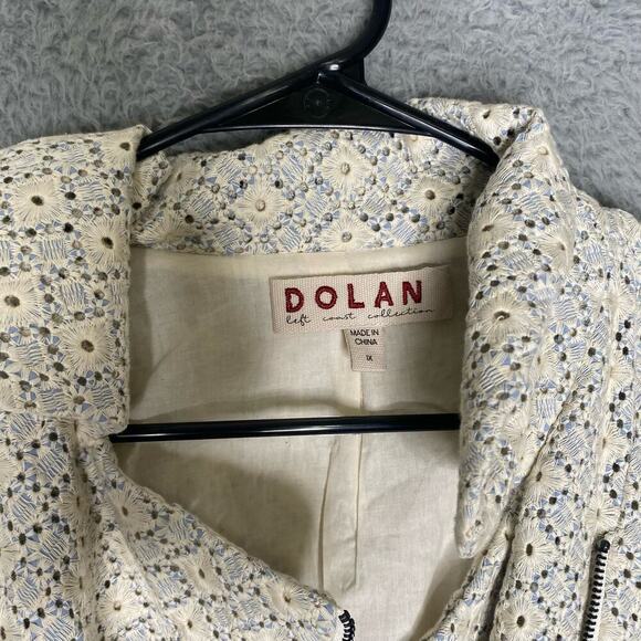 Anthropologie Dolan left coast crotchet full zip Rossi moto jacket pockets M - Picture 8 of 12